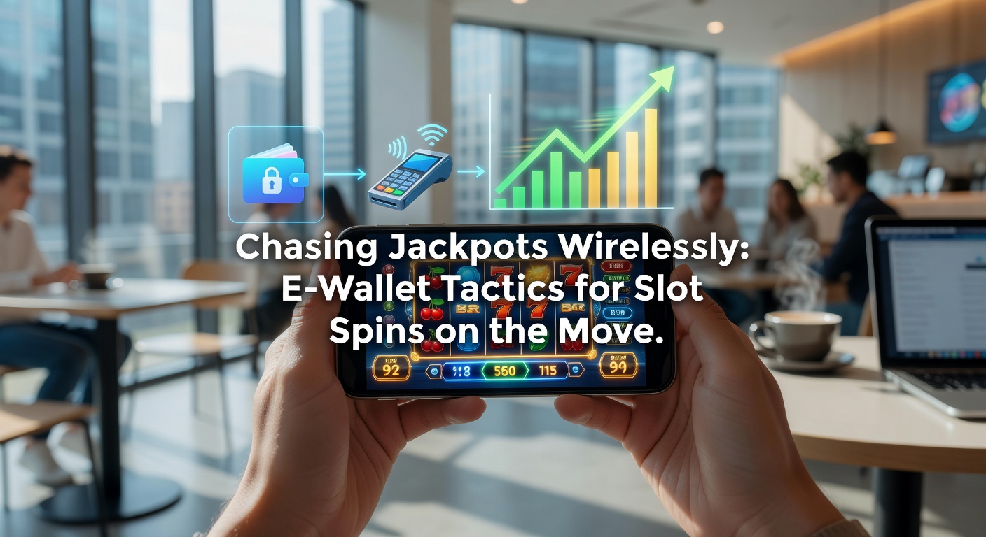 Mobile phone displaying a vibrant slot game interface with e-wallet deposit options highlighted, capturing the thrill of on-the-go jackpot hunting